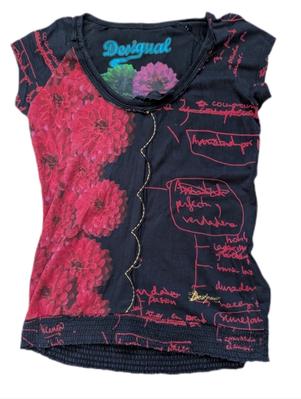 Desigual T-shirt Top Size Large